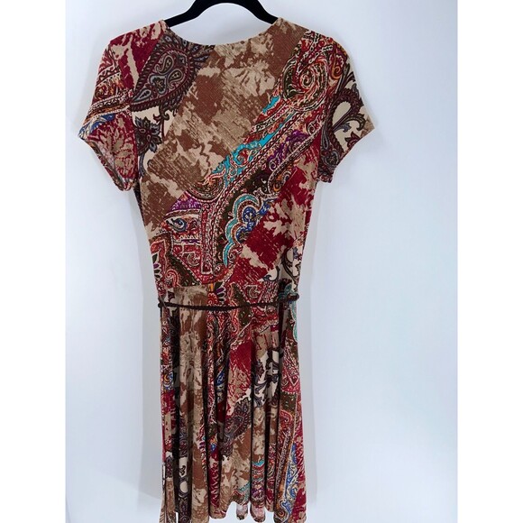 Women's Lauren Ralph Lauren Crossover Paisley Print Short Sleeve Dress Size 10 - Picture 7 of 7